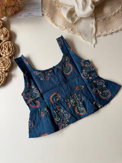 Ajrakh Floral Peplum Coord set