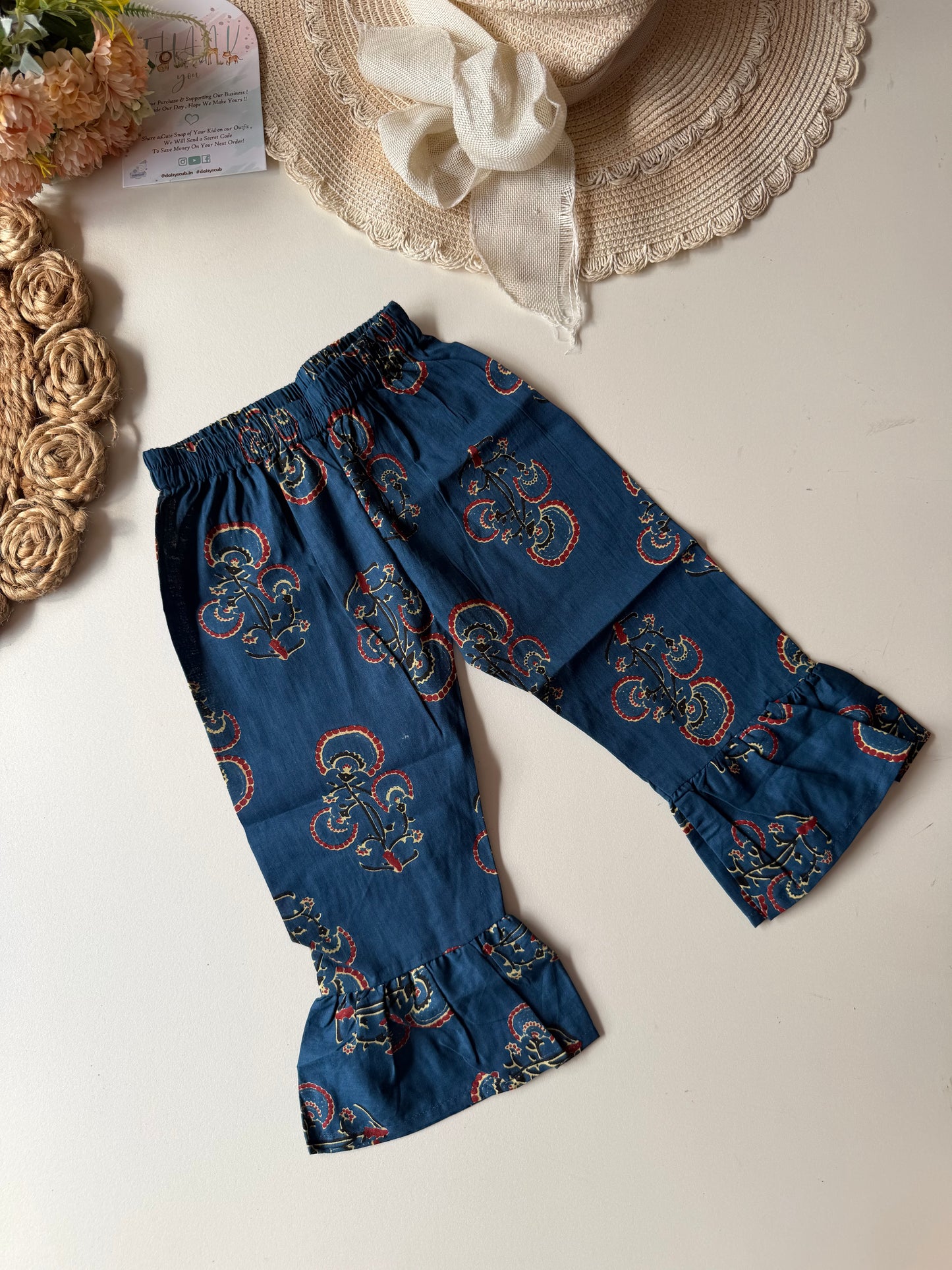 Ajrakh Floral Peplum Coord set