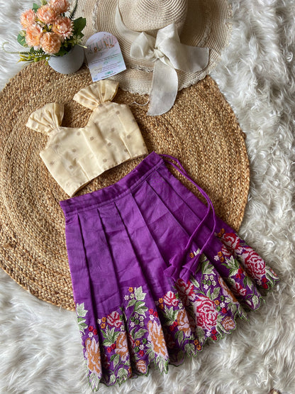 Laser Cut Floral Skirt with Tissue Top