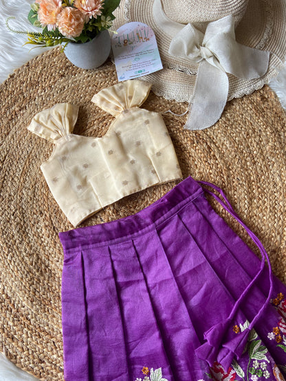 Laser Cut Floral Skirt with Tissue Top