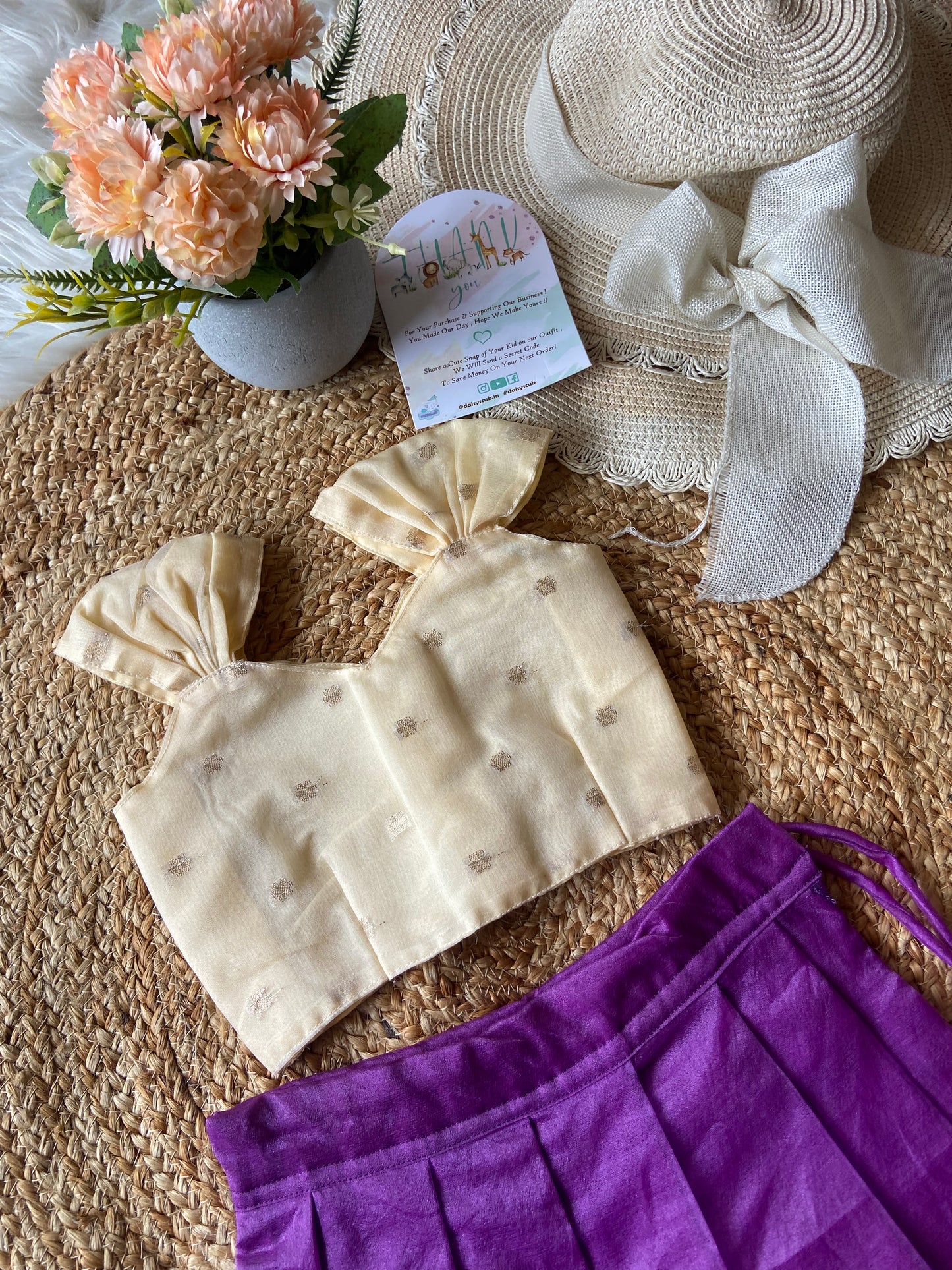 Laser Cut Floral Skirt with Tissue Top