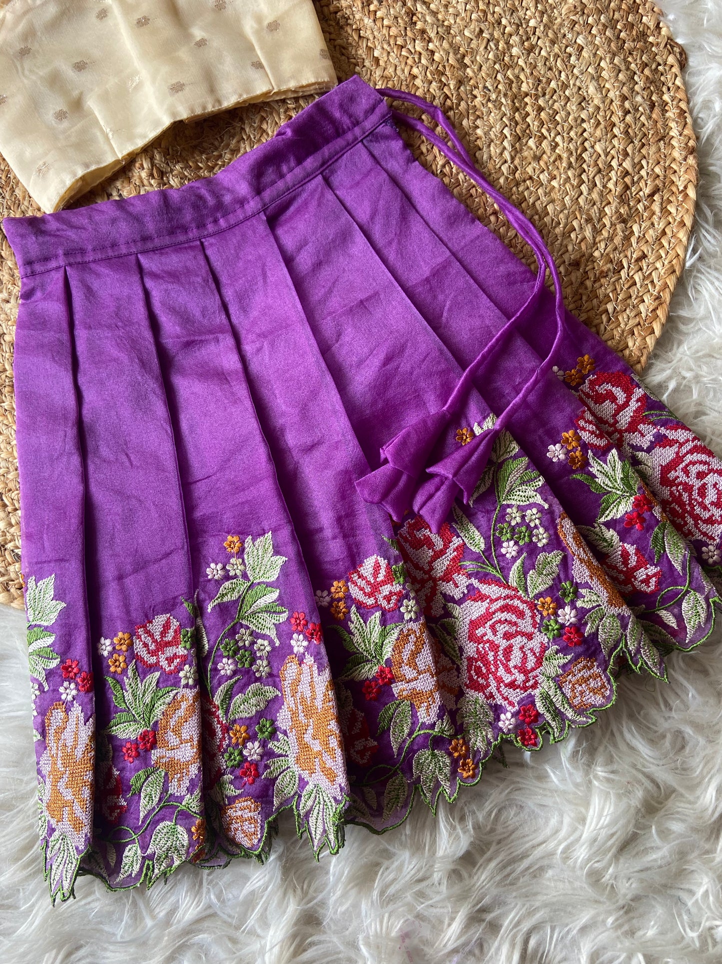 Laser Cut Floral Skirt with Tissue Top