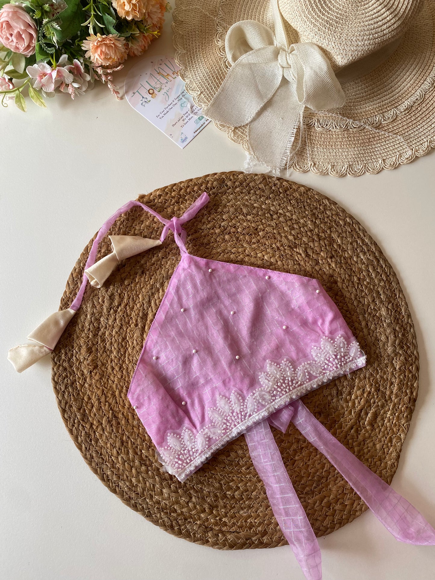 Kota Checks Halter Neck Pearl Lehenga