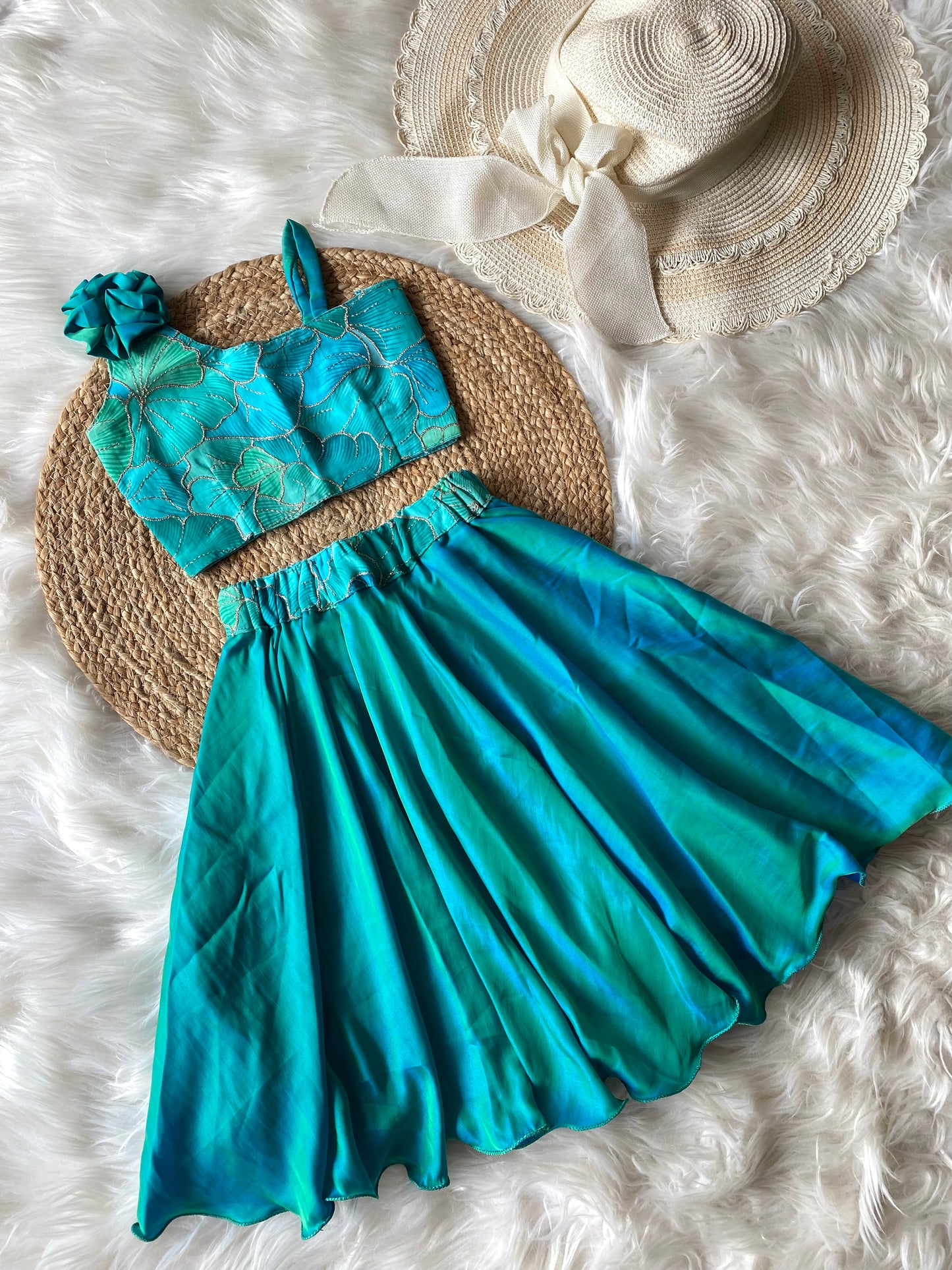 Peacock Chinnon Embellished Lehenga