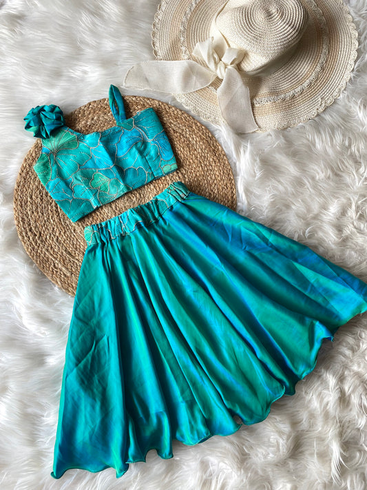 Peacock Chinnon Embellished Lehenga