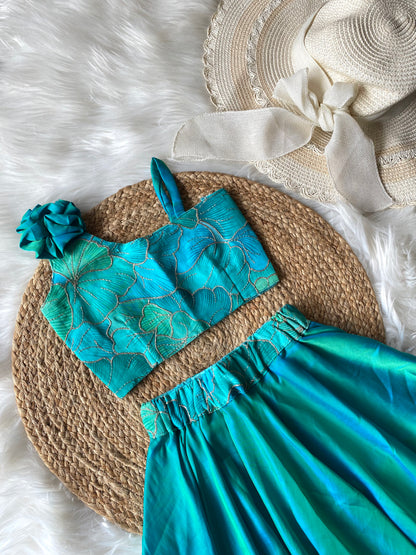 Peacock Chinnon Embellished Lehenga