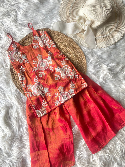 Tissue Embroidery Kurta Set with Dupatta