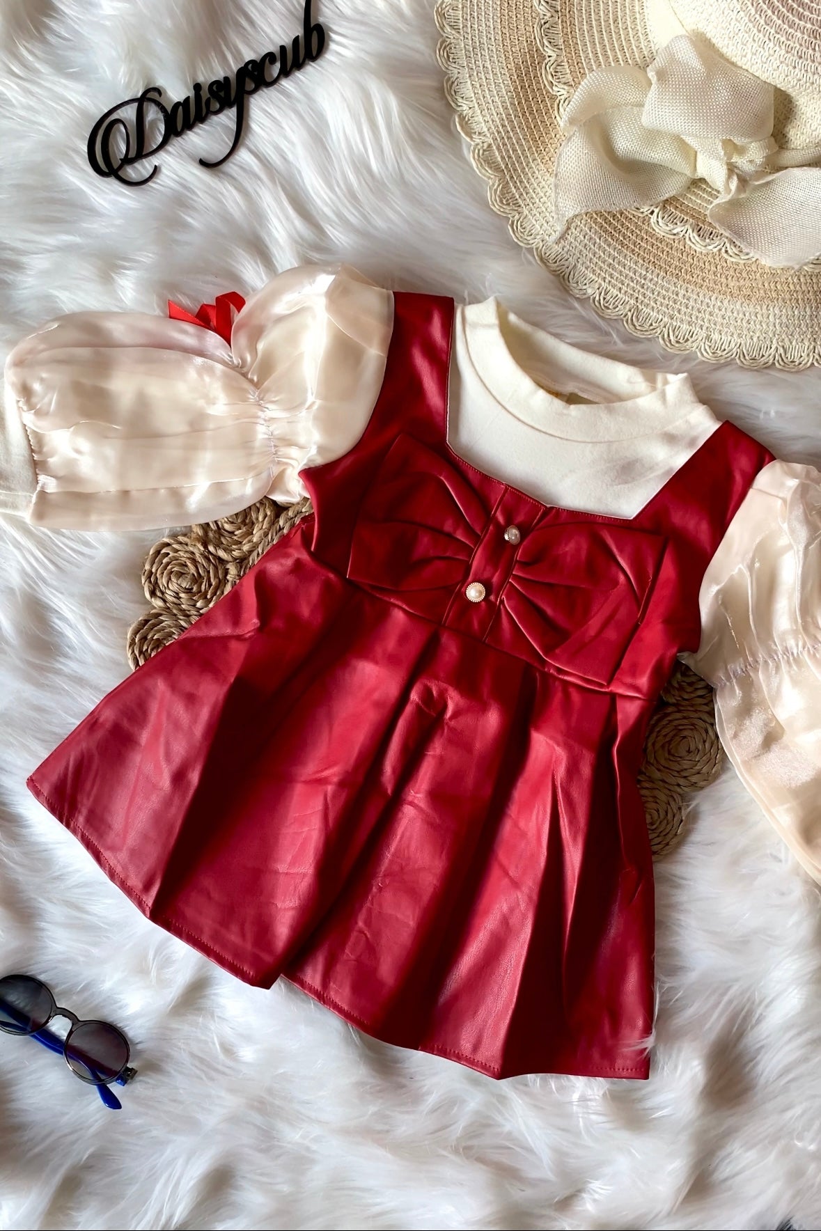 Velvet Shimmer Ballon Sleeves Frock