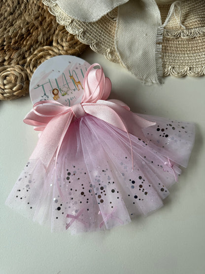 Pink Glitter Hair Bow Clip / Pin