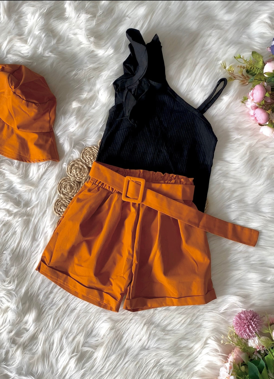 Black Co-Ord Set With Hat