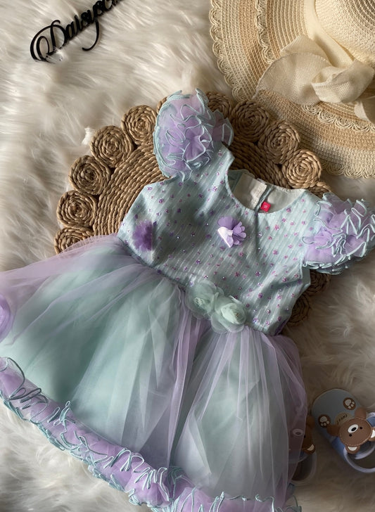 Pastel Flower Frill Frock