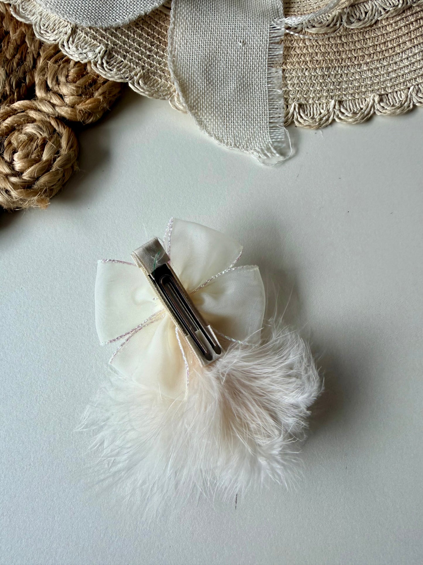 Crystal Fur Hair Bow Clip / Pin