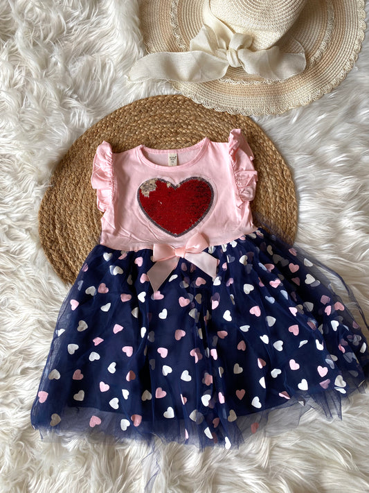 Sequin Heart Bow Frock