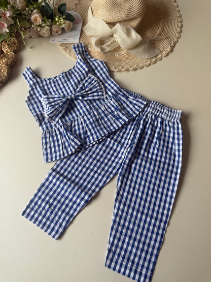 Soft Breathable Crinkled Cotton Bow Coord set in 4 Colors