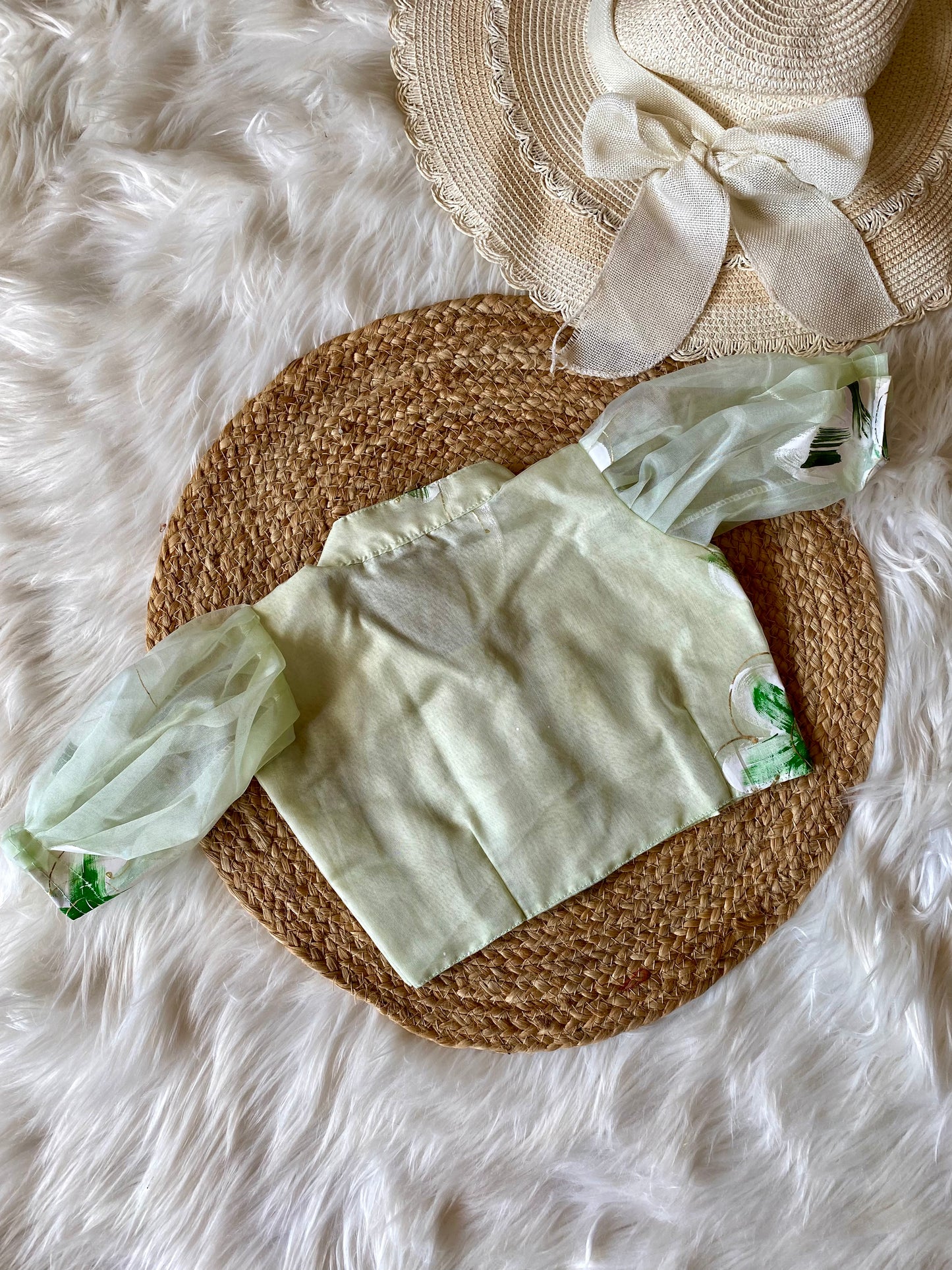 Collared Brush Paint Lehenga