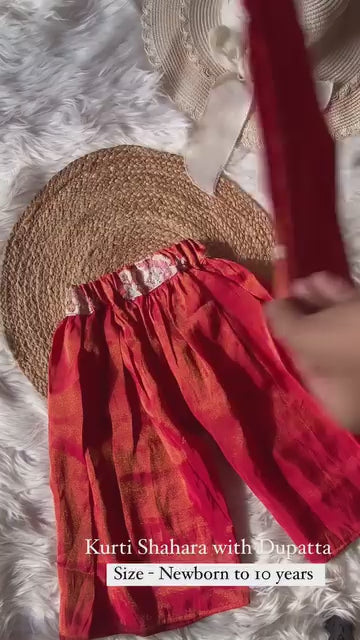 Tissue Embroidery Kurta Set with Dupatta