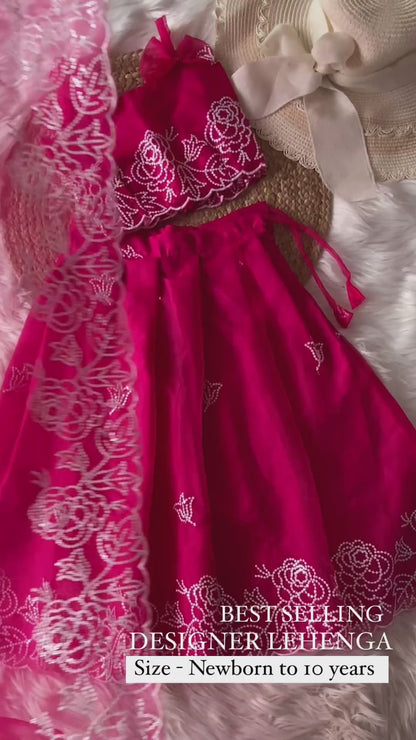 Floral Thread Embroidery Lehenga