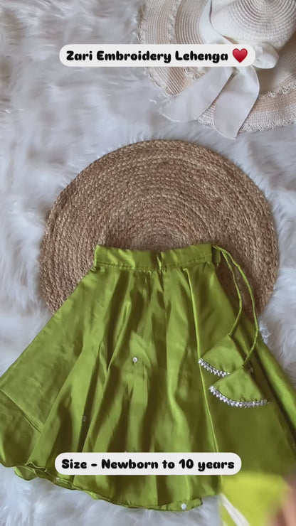 ZarI Embroidery Peplum Lehenga